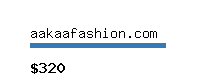 aakaafashion.com Website value calculator