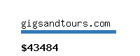 gigsandtours.com Website value calculator