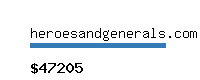 heroesandgenerals.com Website value calculator