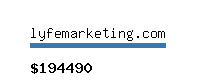 lyfemarketing.com Website value calculator