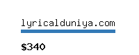 lyricalduniya.com Website value calculator