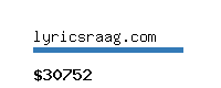 lyricsraag.com Website value calculator