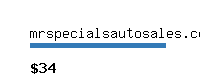 mrspecialsautosales.com Website value calculator