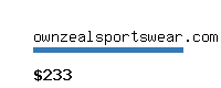 ownzealsportswear.com Website value calculator