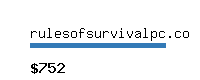 rulesofsurvivalpc.co Website value calculator